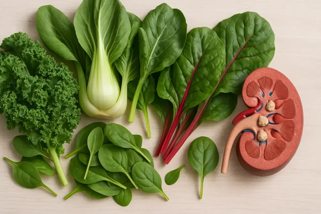 Verdure a foglia verde contro i calcoli renali: quali inserire davvero nel piatto