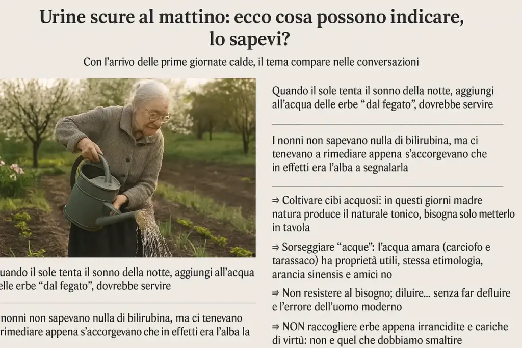 Urine scure al mattino: ecco cosa possono indicare, lo sapevi?