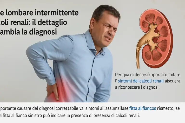 Dolore lombare intermittente e calcoli renali: il dettaglio che cambia la diagnosi