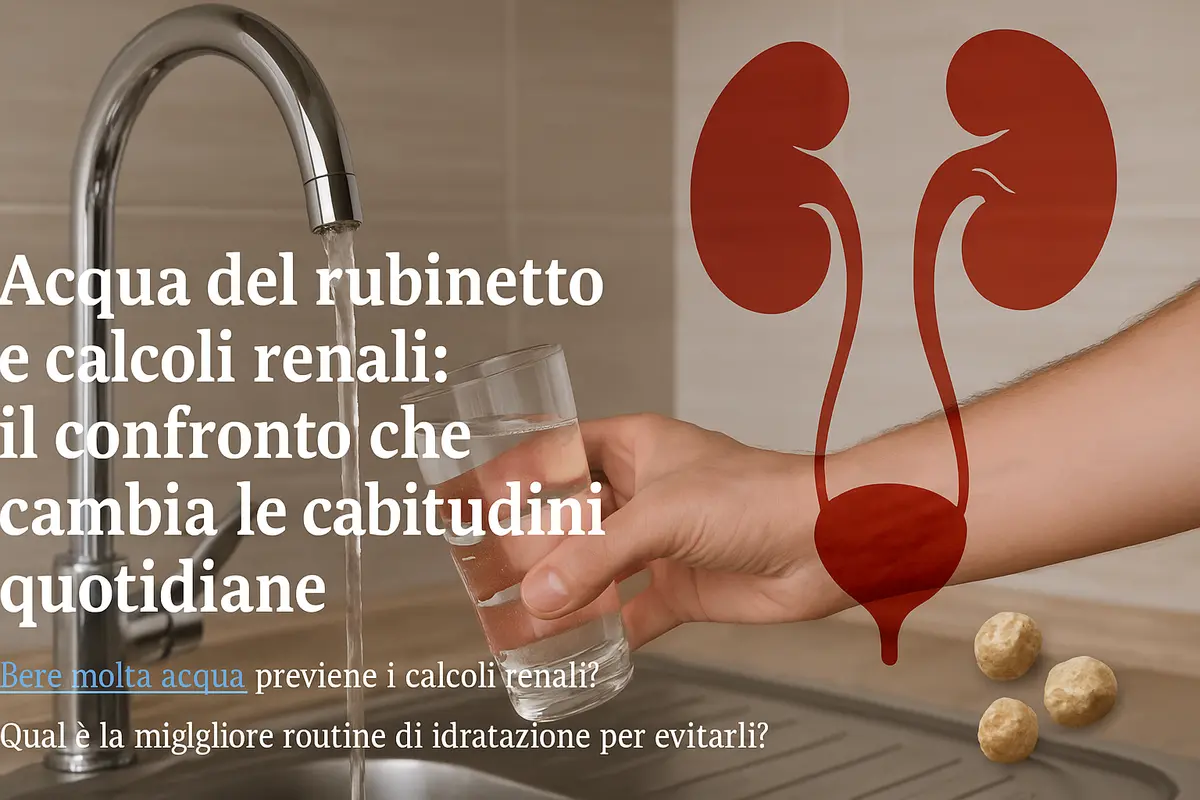 Acqua del rubinetto e calcoli renali: il confronto che cambia le abitudini quotidiane