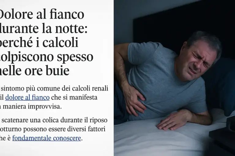 Dolore al fianco durante la notte: perché i calcoli colpiscono spesso nelle ore buie