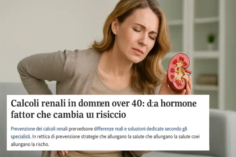Calcoli renali nelle donne over 40: il fattore ormonale che cambia il rischio