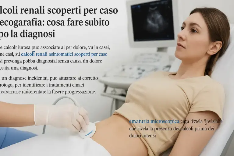 Calcoli renali scoperti per caso all’ecografia: cosa fare subito dopo la diagnosi