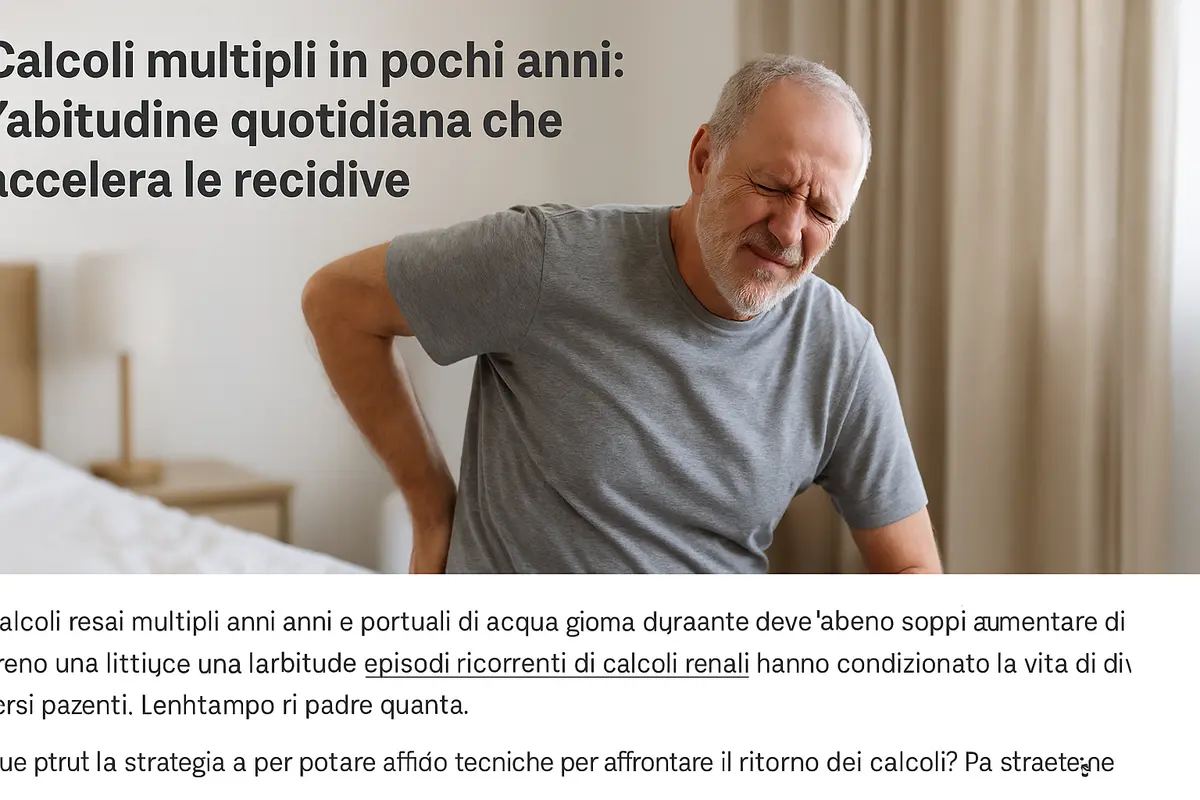 Calcoli multipli in pochi anni: l’abitudine quotidiana che accelera le recidive