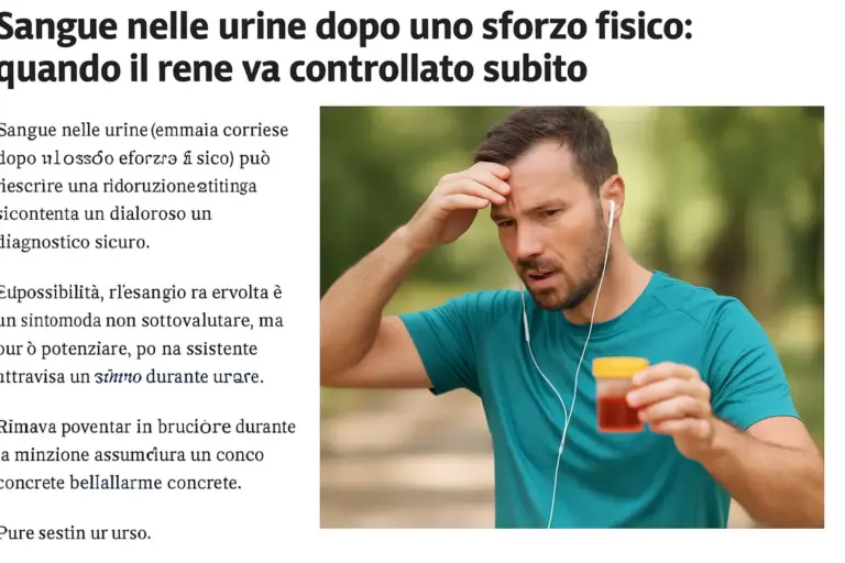 Sangue nelle urine dopo uno sforzo fisico: quando il rene va controllato subito
