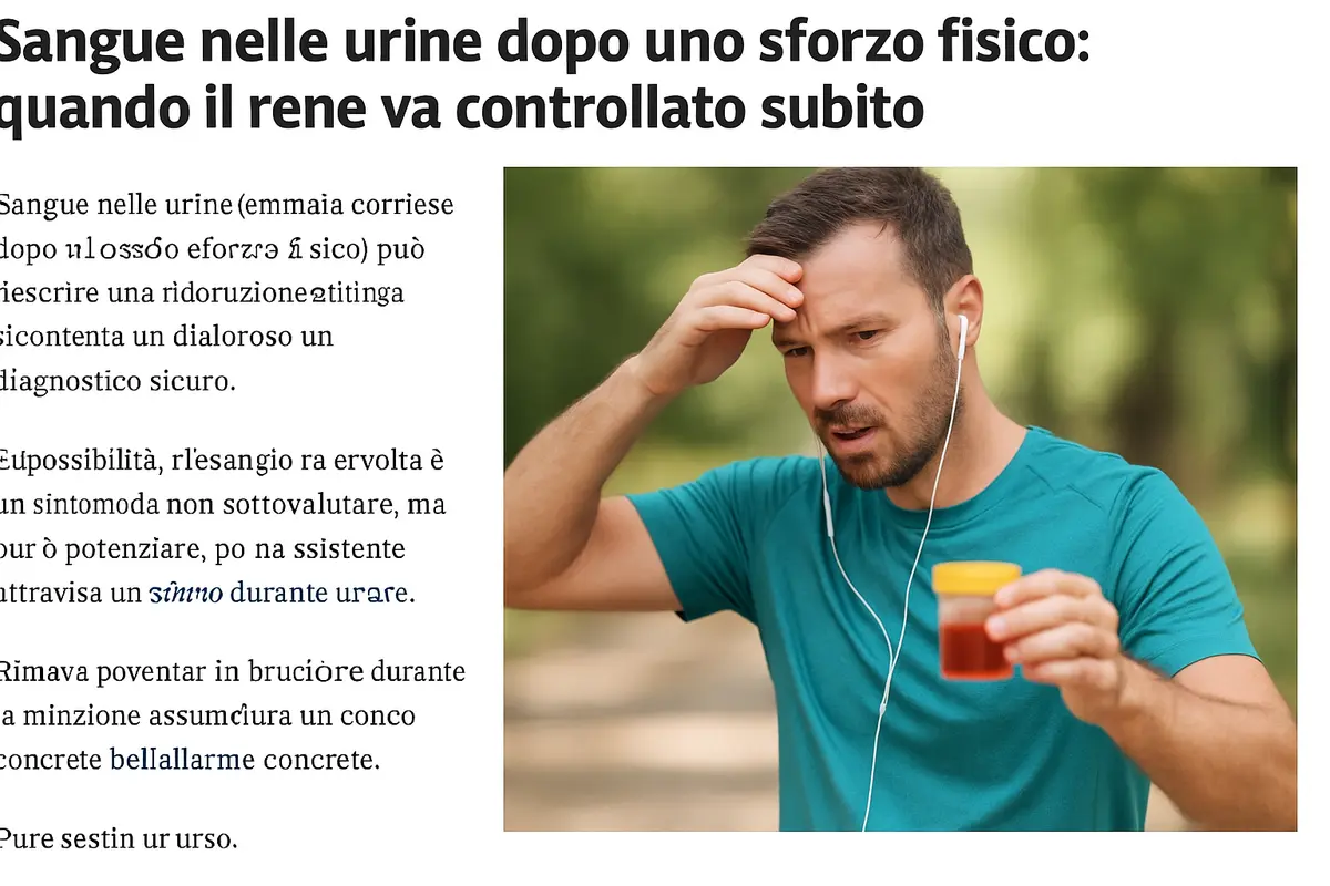 Sangue nelle urine dopo uno sforzo fisico: quando il rene va controllato subito