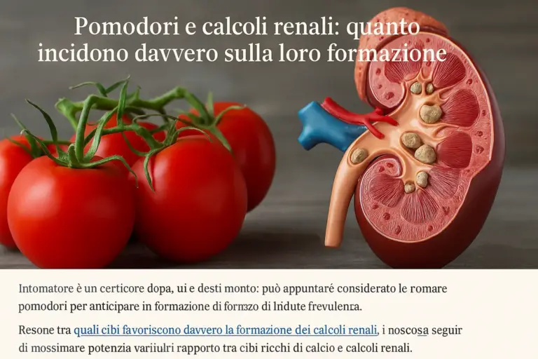 Pomodori e calcoli renali: quanto incidono davvero sulla loro formazione