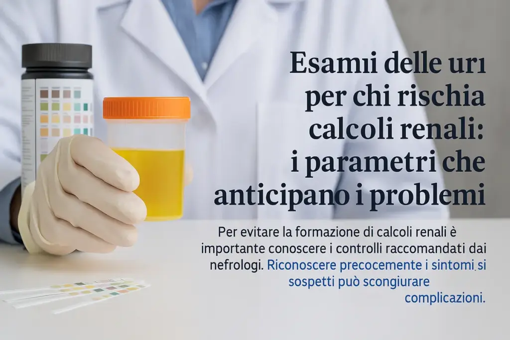 Esami delle urine per chi rischia calcoli renali: i parametri che anticipano i problemi