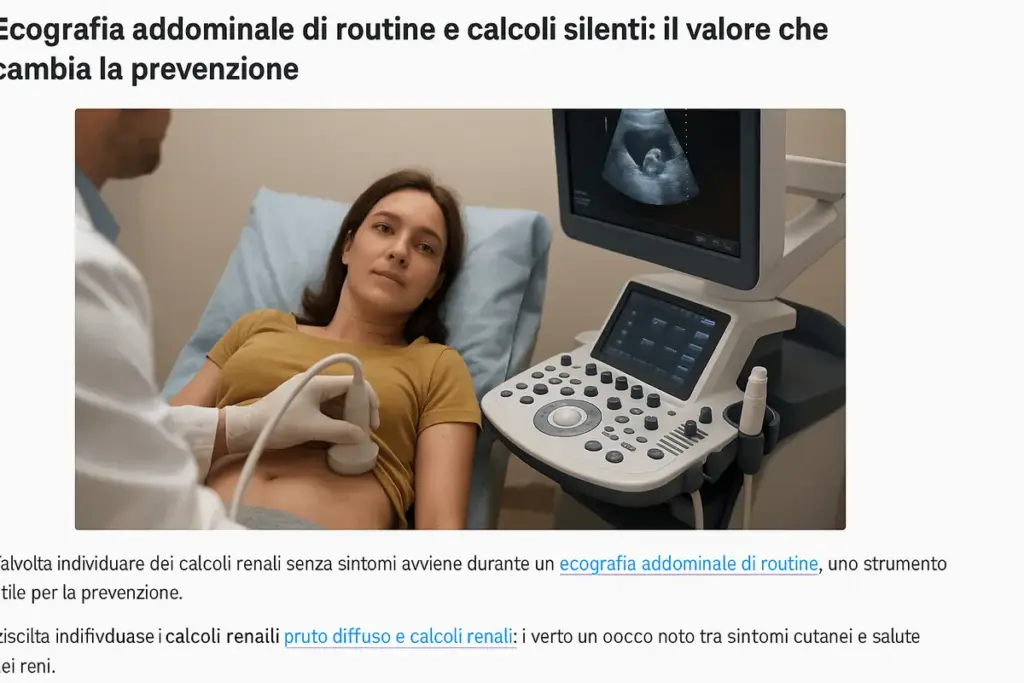 Ecografia addominale di routine e calcoli silenti: il valore che cambia la prevenzione