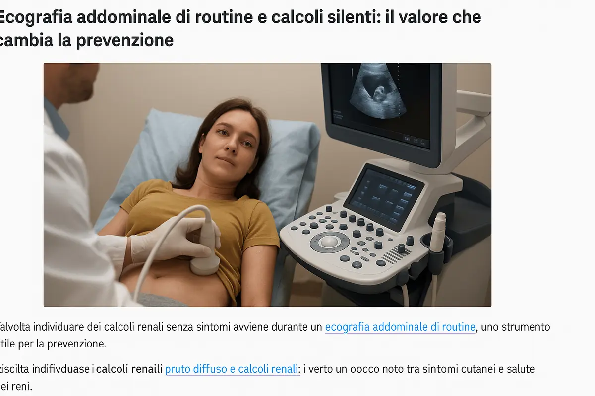 Ecografia addominale di routine e calcoli silenti: il valore che cambia la prevenzione