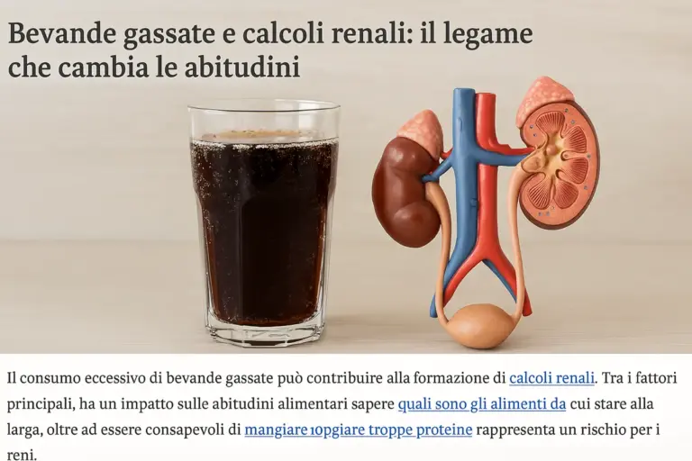 Bevande gassate e calcoli renali: il legame che cambia le abitudini