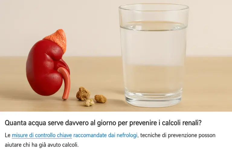 Idratazione corretta per prevenire i calcoli renali: quanta acqua serve davvero al giorno