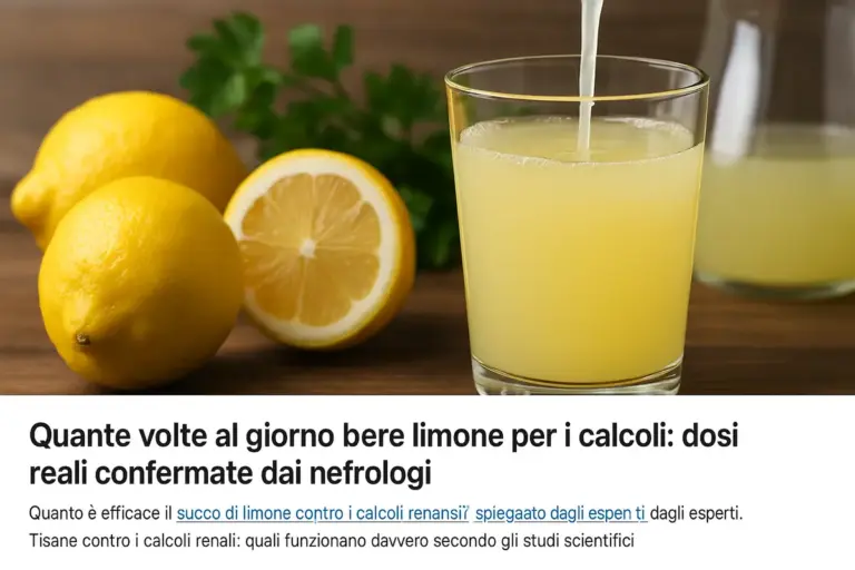Quante volte al giorno bere limone per i calcoli: dosi reali confermate dai nefrologi
