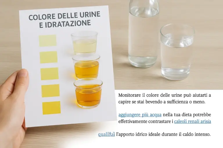 Colore delle urine e idratazione renale: la guida visiva per capire se stai bevendo bene