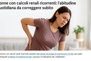 Donne con calcoli renali ricorrenti: l’abitudine quotidiana da correggere subito