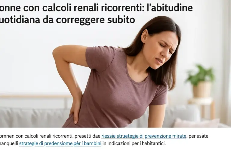 Donne con calcoli renali ricorrenti: l’abitudine quotidiana da correggere subito