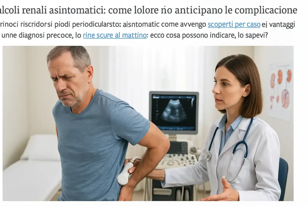 Calcoli renali senza dolore: i controlli periodici che anticipano le complicazioni
