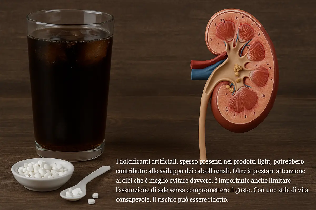 Dolcificanti artificiali e calcoli renali: il rischio nascosto nei prodotti light