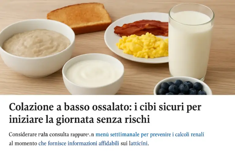 Colazione a basso ossalato: i cibi sicuri per iniziare la giornata senza rischi