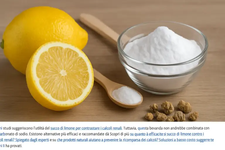 Limone e bicarbonato per i calcoli renali: perché combinarli può essere controproducente