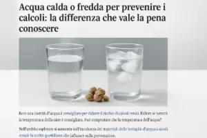 Acqua calda o fredda per prevenire i calcoli: la differenza che vale la pena conoscere