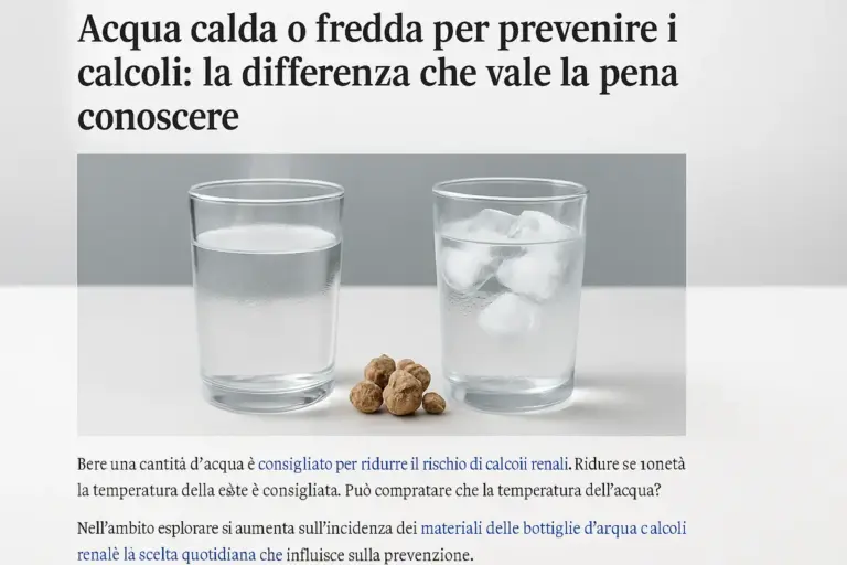 Acqua calda o fredda per prevenire i calcoli: la differenza che vale la pena conoscere