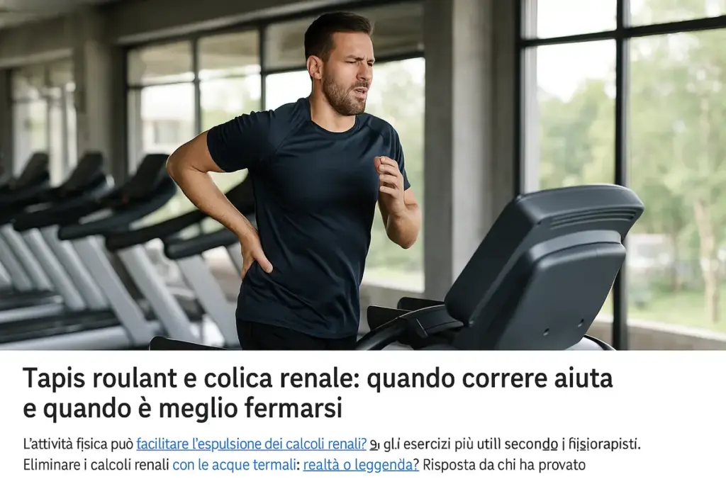 Tapis roulant e colica renale: quando correre aiuta e quando è meglio fermarsi