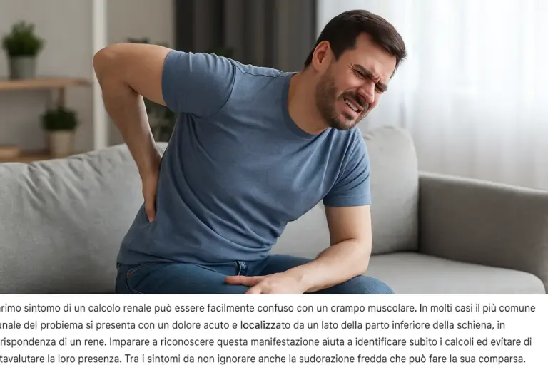 Primo sintomo di un calcolo renale: quello che molti confondono con un crampo muscolare