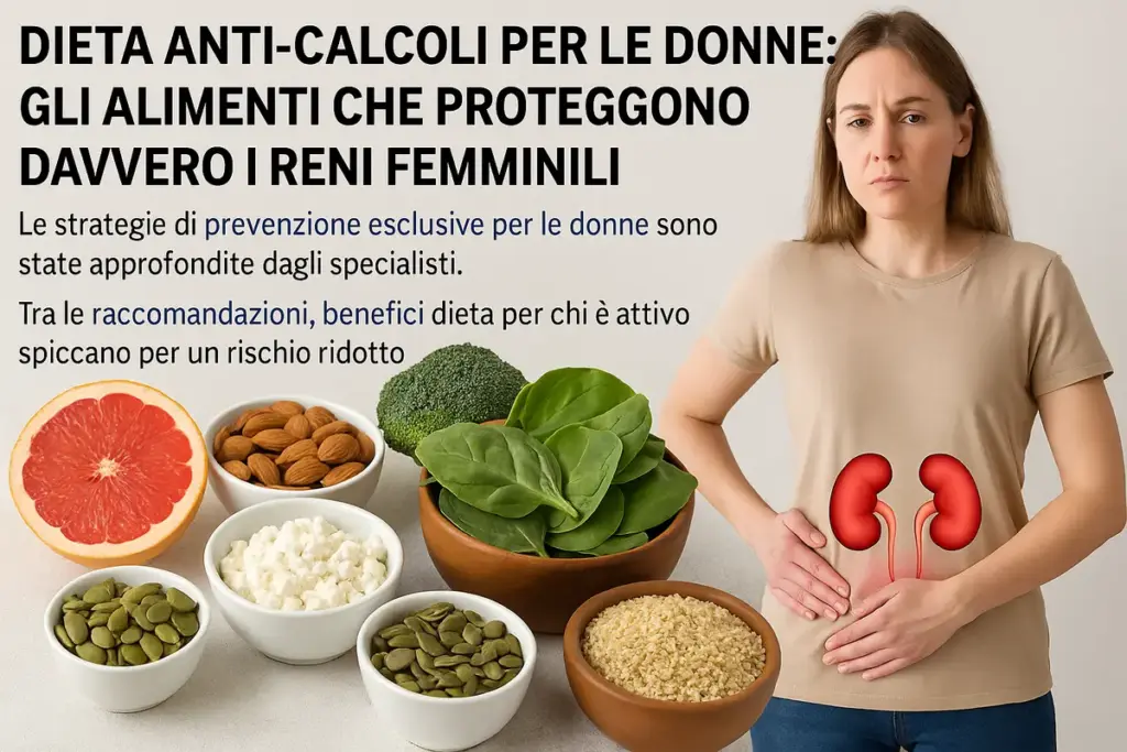 Dieta anti-calcoli per le donne: gli alimenti che proteggono davvero i reni femminili
