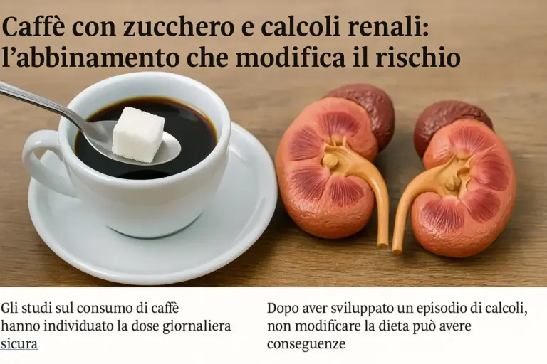 Caffè con zucchero e calcoli renali: l’abbinamento che modifica il rischio
