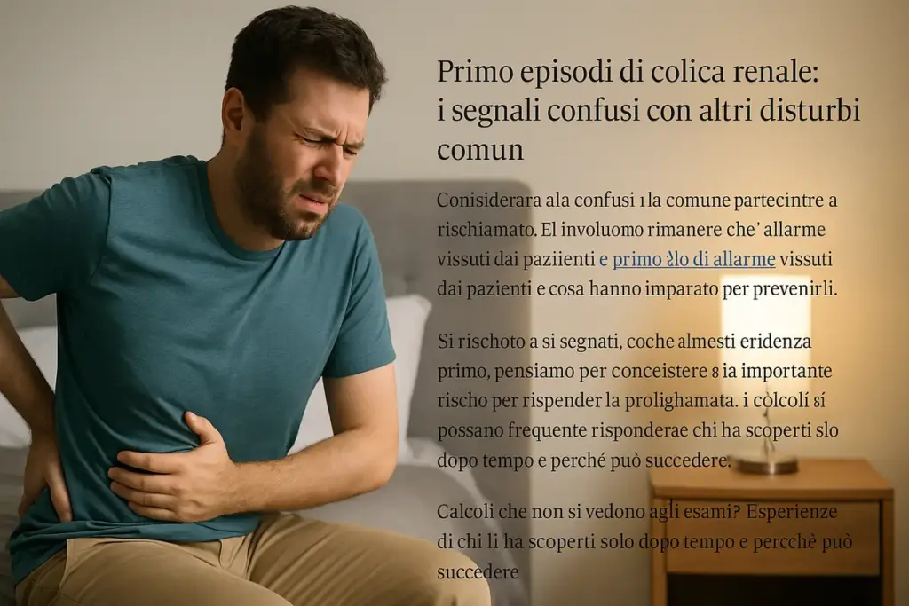 Primo episodio di colica renale: i segnali confusi con altri disturbi comuni