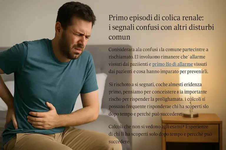 Primo episodio di colica renale: i segnali confusi con altri disturbi comuni