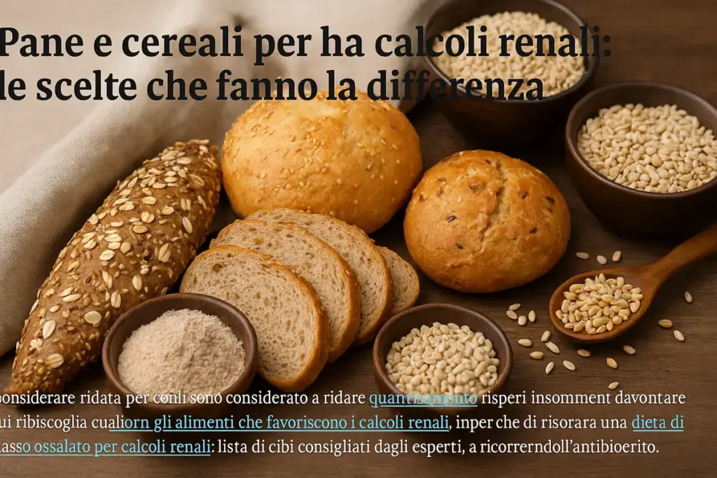 Pane e cereali per chi ha calcoli renali: le scelte che fanno la differenza