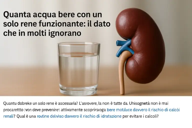 Quanta acqua bere con un solo rene funzionante: il dato che in molti ignorano