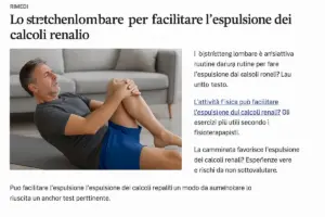 Stretching lombare per facilitare l’espulsione dei calcoli: la routine da fare subito