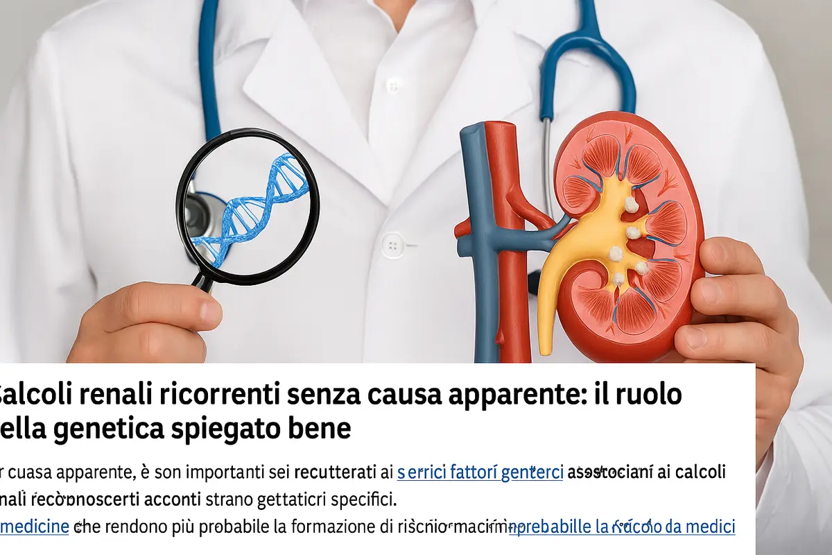 Calcoli renali ricorrenti senza causa apparente: il ruolo della genetica spiegato bene