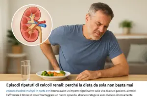 Episodi ripetuti di calcoli renali: perché la dieta da sola non basta mai