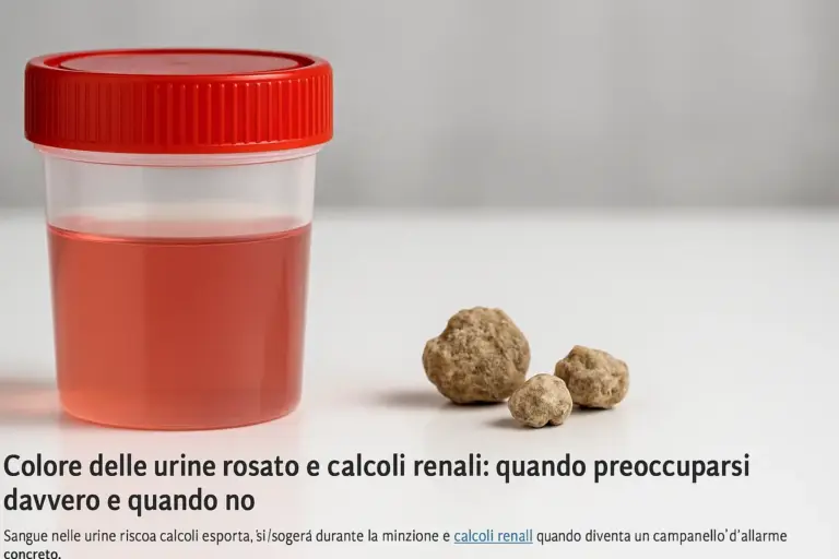 Colore delle urine rosato e calcoli renali: quando preoccuparsi davvero e quando no